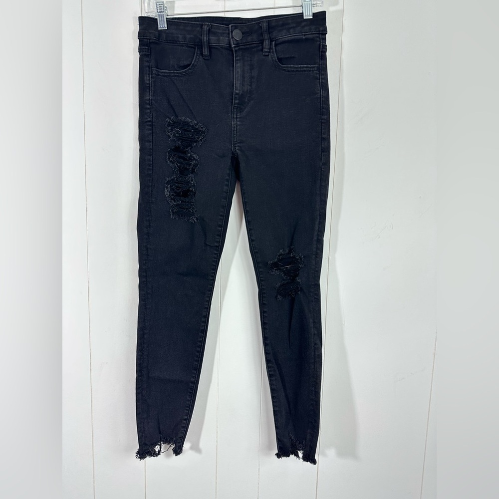 American Eagle Jeggings Women Sz 8 Short High Rise Next Level Stretch Denim Jean